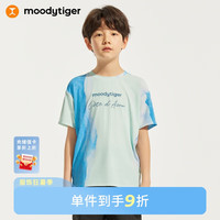 moodytiger男童短袖24夏季新款吸湿排汗撞色百搭圆领儿童户外运动T恤