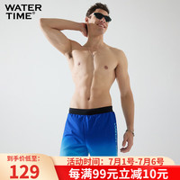 WATERTIME男士泳裤2024男款防尴尬五分训练双层沙滩游泳裤 蓝色 M