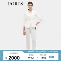 PORTS宝姿秋冬女装一粒扣商务休闲九分袖白西服夹克ALD8J009PWB017 奶白色 6