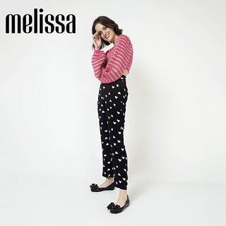 Melissa（梅丽莎）蝴蝶结鱼嘴低跟时尚通勤女士时装单鞋33551 闪黑色 37