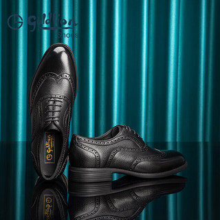 金利来（goldlion）男鞋商务正装皮鞋牛津鞋时尚舒适布洛克鞋G521310524AAA-黑色 40