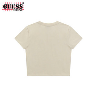 GUESS Originals  24年秋季女士logo款短袖T恤-W4YP23KA0Q1 G053-杏色 S