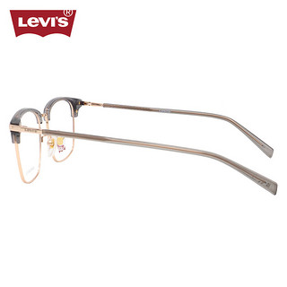 李维斯（Levi's）眼镜框男款眉线框时尚休闲光学远近视眼镜架LV7165/F KB7 53mm KB7透明灰框/玫瑰金腿