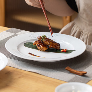 景德镇（jdz）陶瓷盘子家用菜盘中式玲珑高档餐具散件8英寸餐盘单个 花中娇客8英寸平盘 花中娇客平盘 8英寸