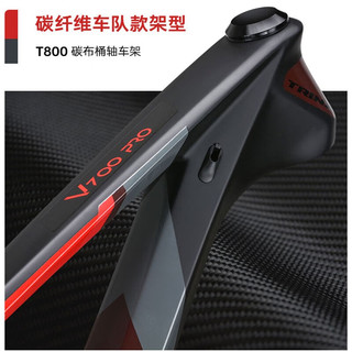 千里达（TRINX） 千里达V700Pro V800PRO碳纤维山地车自行车禧玛诺12速桶轴油碟 V700PRO消光灰红 29*15.5英寸适160-172cm左右