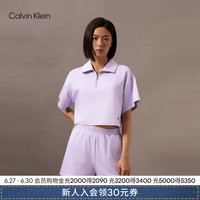 Calvin Klein Jeans24早秋女士通勤简约ck字母拉链半襟翻领短卫衣J223904 VFR-丁香紫 L