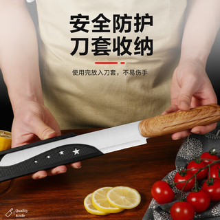 汀铃西瓜刀水果刀家用切哈密瓜大号加长款刀具商用专业不锈钢瓜果刀 批复圆柱柄西瓜刀+刀鞘+挖球器