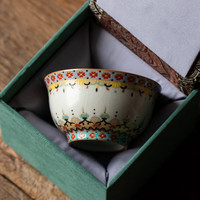 兮元记敦煌米黄汝窑压手杯主人杯单杯文创陶瓷茶杯个人高档品茗杯 敦煌米黄汝窑压手杯【礼盒装】