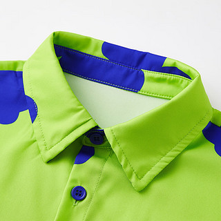 ASK JUNIOR男童套装2024夏薄款儿童沙滩衬衫短裤运动两件套 绿色 110