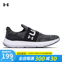安德玛(Under Armour)男子夏季Surge 3 Slip运动训练休闲轻盈透气缓震耐磨跑步鞋 黑色 43 拍大一码