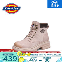 Dickies马丁靴男夏季百搭工装鞋男女款靴子厚底增高大黄靴高帮男鞋 粉色 40