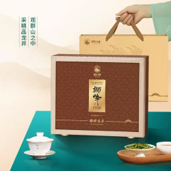 狮峰 2024新茶狮峰牌明前精品西湖龙井茶叶大观叁号礼盒装手工绿茶