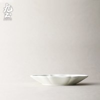 九土日式手工陶瓷餐具白瓷花瓣米饭碗面碗盘子创意餐具套装可微波 味碟