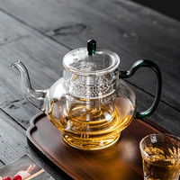 禾器·炫彩茶具煮茶壶养生壶煮茶器蒸茶家用泡茶壶高硼硅耐热加厚玻璃烧水壶 宫灯壶(墨绿色) 930ml