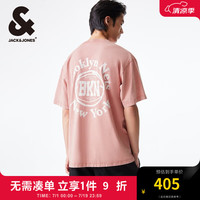杰克·琼斯（JACK&JONES）NBA联名篮网队夏季宽松百搭侧袖部NBA LOGO胶印短袖T恤224301047 杏粉色C16 杏粉色C16 165/88A/XS