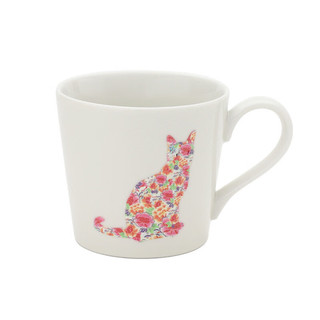 万古窑日本美浓烧猫咪温感变色马克杯日式高级创意咖啡杯礼盒装 白色马克杯 300ml