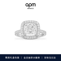 APM Monaco方形密镶戒指女银经典时尚珠宝首饰 