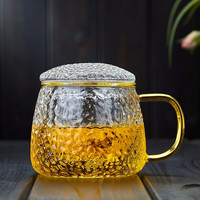 美斯尼茶杯茶水分离杯个人办公室水杯带过滤内胆加厚玻璃功夫茶具水杯子 暮春杯  450ml