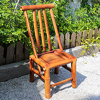 汉韵堂传统手工竹椅老式竹休闲靠背椅子单人靠椅中国风织凳子 CZ001-2传世竹椅90