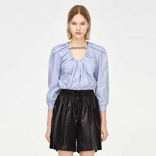 DAZZLE 地素夏季法式链条抽褶小众设计感衬衫女（尺码偏小）