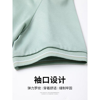 SHANSHAN杉杉天丝短袖t恤男夏季含棉莱赛尔透气POLO领男士商务休闲上衣 165 浅绿色