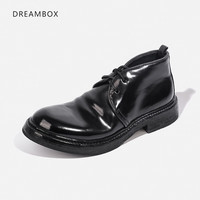 dreambox钧博vibram高端意大利马臀皮高帮皮鞋复古手工固特异男靴