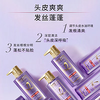 L'OREAL PARIS 欧莱雅紫安瓶玻尿酸洗发水洗护套装丰盈蓬松控油去屑洗发露440ml