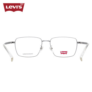  Levi's/李维斯 防蓝光 近视眼镜框架+蔡司泽锐1.67防蓝光PLUS镜片  蔡司1.67泽锐防蓝光PLUS/-1000度 010银色