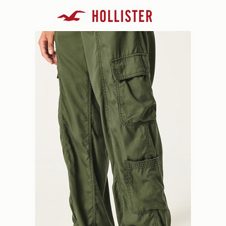 HOLLISTER24秋辣妹休闲舒适高腰宽松工装裤长裤女 KI356-4136 橄榄绿 L (165/80A)标准版