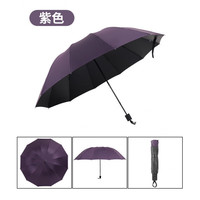 漂傲雨伞超大12骨商务男女士防晒遮太阳雨伞晴雨两用三折叠两用 12骨65黑胶深紫