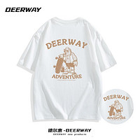 Deerway 德尔惠 长袖T恤春季男士运动T恤潮流印花长袖T恤上衣