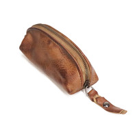 Geremen锁匙包男士多功能钥匙包女士汽车复古头层牛皮拉链遥控休闲SG776 棕色