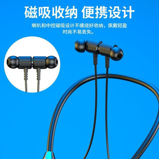 LIMZY蓝牙耳机无线颈挂脖式入耳式超长续航跑步听歌适用华为苹果OPPO荣耀三星vivo手机通用 黑色【标准版】高清音质