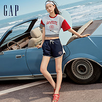 Gap 盖璞 女装2024新款撞色拼接运动短裤活力百搭简约热裤465058