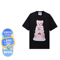 MOSCHINO 女士蛋糕小熊印花圆领T恤黑色 0702 5440 1555 XS