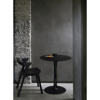 NORHOR/北欧表情/比利时Ethnicraft/Torsion橡木圆桌实木会谈桌黑 0.7米 