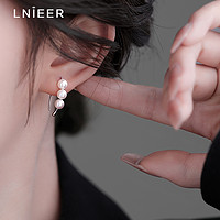88VIP：Lnieer 925纯银挂钩珍珠耳环女简约气质防致敏耳钉小众设计感耳钩款耳饰