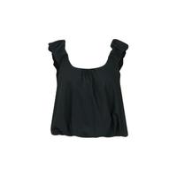 URBAN REVIVO 女士气质减龄褶皱方领无袖罩衫衬衫 UWU240085 墨蓝 L