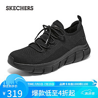 SKECHERS 斯凯奇 减震厚底懒人鞋118100 全黑色/BBK 42.5