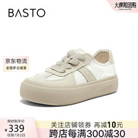 百思图24秋时尚复古运动德训鞋厚底女休闲鞋BO109CM4