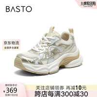 百思图24秋时尚户外运动老爹鞋厚底女休闲鞋D5089CM4