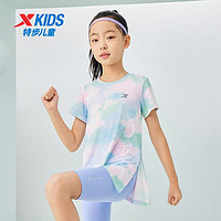 百亿补贴：XTEP 特步 儿童女童童装T恤运动休闲短T圆领夏季新款短袖676224019098