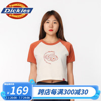dickies短袖T恤 女式短款印花插肩袖舒适圆领短袖T恤 DK0A87CX 奶油色 XS