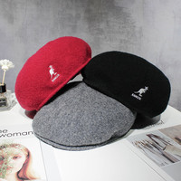 慕瑾繁饰 网红帽子贝雷帽女春夏羊毛呢肖战同款蓓蕾前进帽男网眼鸭舌 羊毛呢-黑色 均码