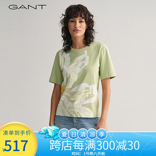 GANT甘特2024春季新款女装印花图案T恤|844200902 345-乳白色抹茶 M