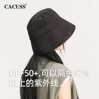 88VIP：CACUSS 帽子女春夏季纯棉渔夫帽大头围遮阳帽显脸小防紫外线防晒帽