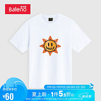 Baleno 班尼路 2023夏季潮流舒适休闲太阳T恤男 001W漂白 S