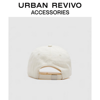 URBAN REVIVO2024夏季新款女士美式休闲字母棒球帽UAWA40213 米白 F