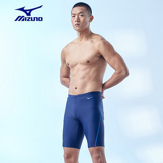 美津浓（MIZUNO）泳裤男五分泳裤三件套男近视泳镜泳裤游泳裤男速干游泳装备 泳裤-藏青色 2XL