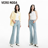 VERO MODA 牛仔裤女2024春夏新款复古低腰大喇叭裤